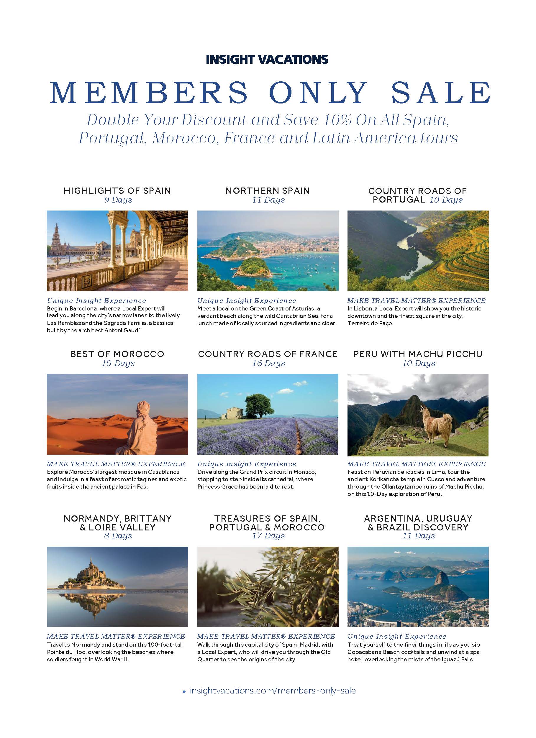 Insight Vacations Members Only Sale INSIGHTS VACATION MEMBERS ONLY SALE Page 2