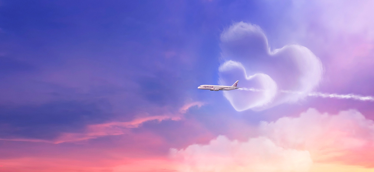 Love is in the air with Qatar Airways happy valentine 2022
